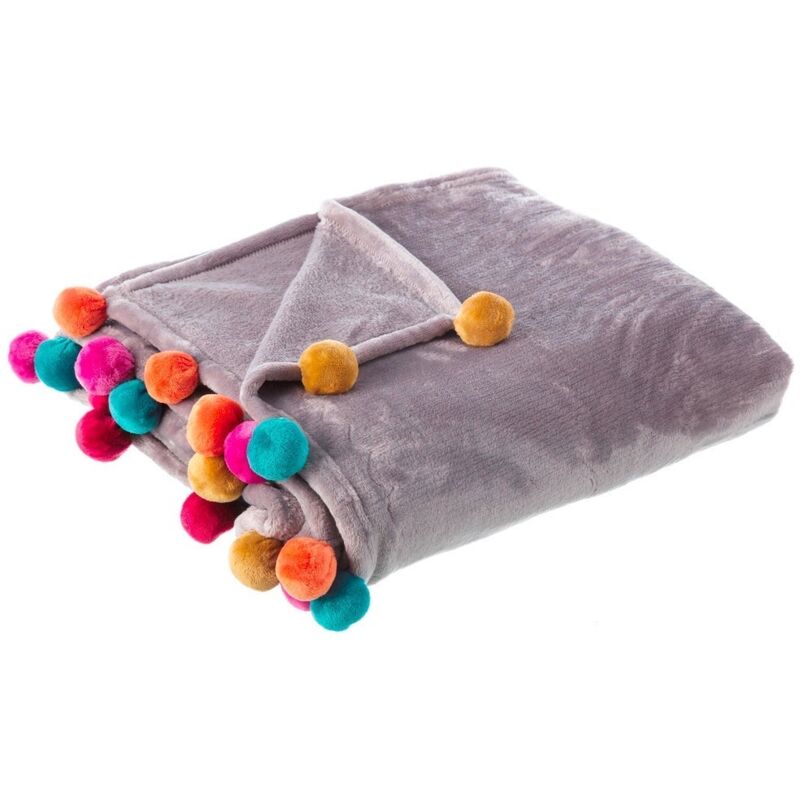 

Manta gris de sofá infantil de poliéster de 130x160 cm