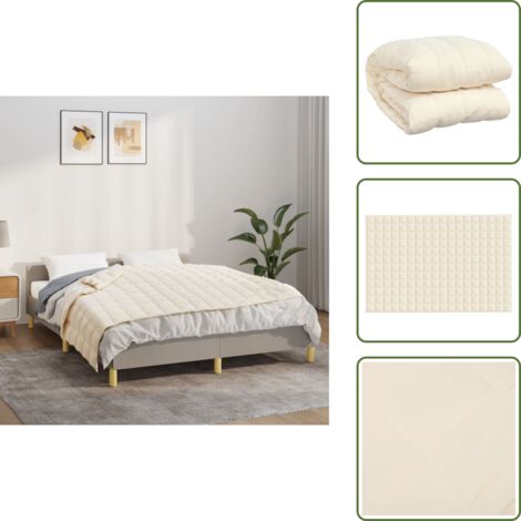 Manta hipoalergénica - vidaXL Manta con peso tela color crema claro 122x183 cm 5 kg - Manta con relleno