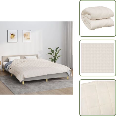 Manta hipoalergénica - vidaXL Manta con peso tela color crema claro 200x220 cm 9 kg - Manta con relleno