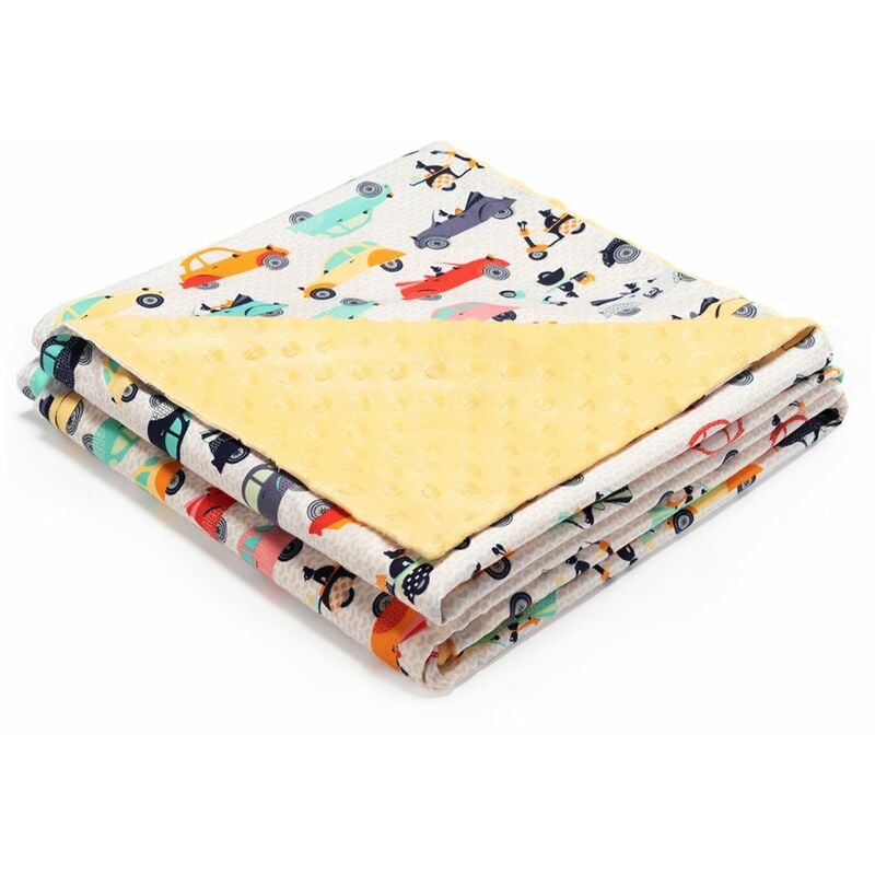 

manta con puntos para bebe 62.2 * 39.4 pulgadas suave algodon y felpa agradable para la piel, transpirable, unisex, manta de recepcion infantil para