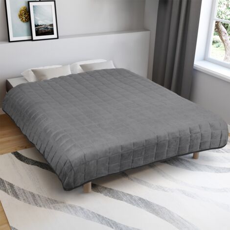 Manta lastrada 150x200 CM CELESTE bicolor gris claro y gris 7 kg