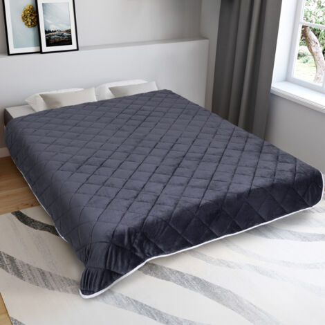 Manta lastrada 150x200 CM CELESTE biface polar gris y blanco 7 kg
