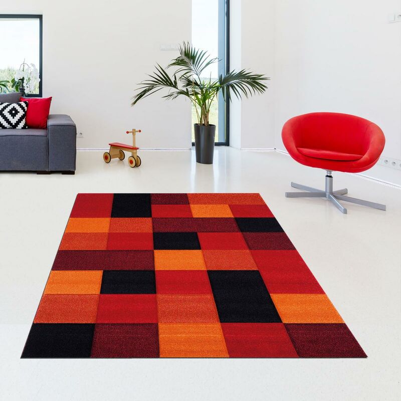 

Alfombra moderna inventores en polipropileno marrón. - Rouge