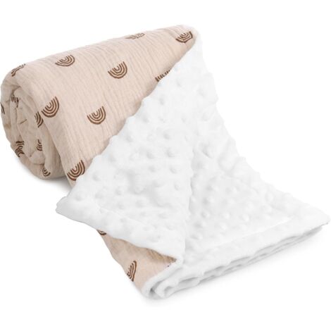 Manta para bebé, 75 x 100 cm, para recién nacidos, de algodón suave y transpirable, ideal para actividades infantiles (rosa)