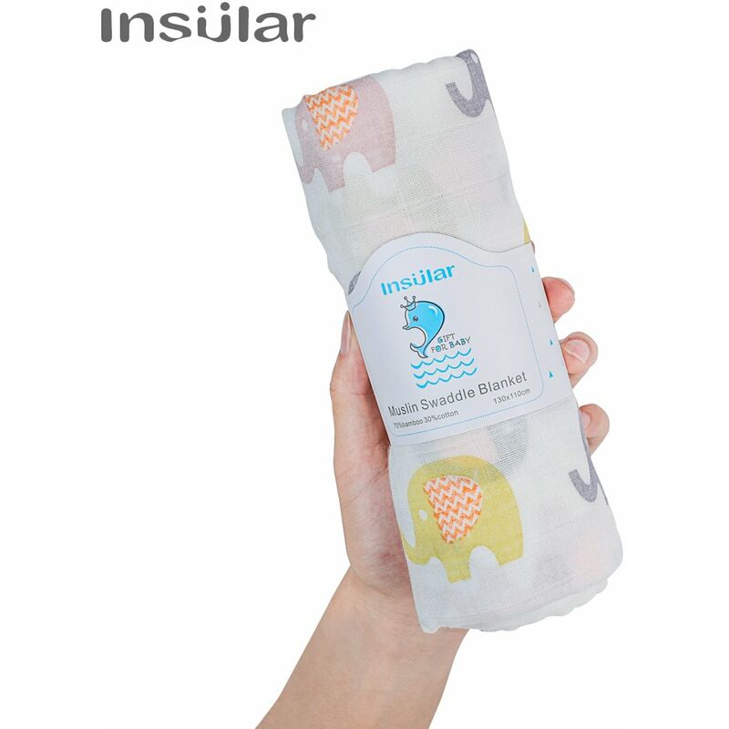 

Manta para envolver de muselina Mantas de algodon y fibra de bambu para bebes Mantas de guarderia portatiles suaves y transpirables para bebes, ninos
