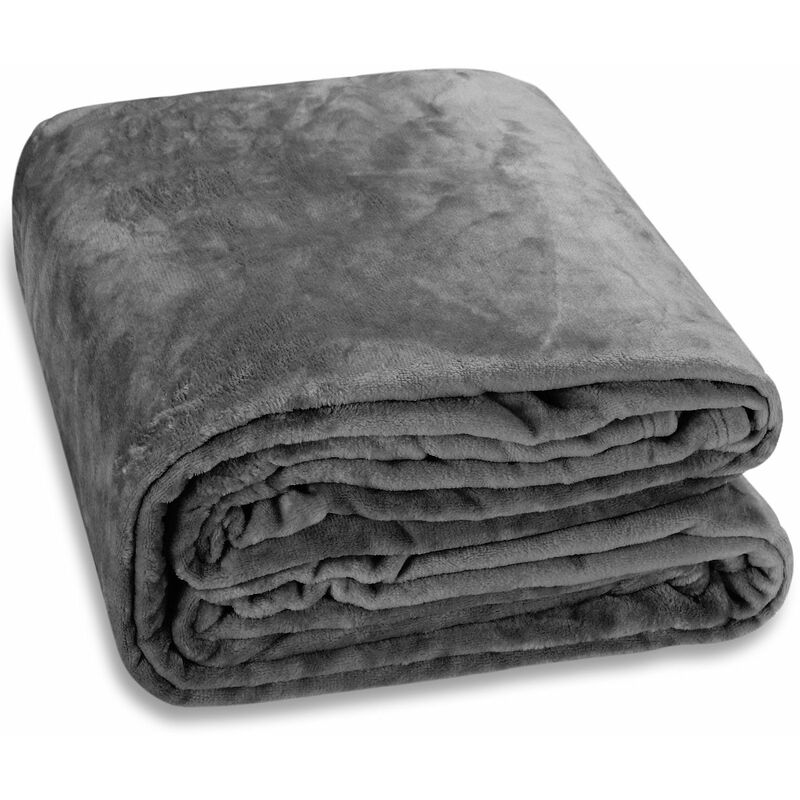 

Manta para sofás suave premium 300g/m² transpirable 100% Poliéster L-XXL color a escoger para cama 200x150 240x220cm 240x220cm - gris oscuro