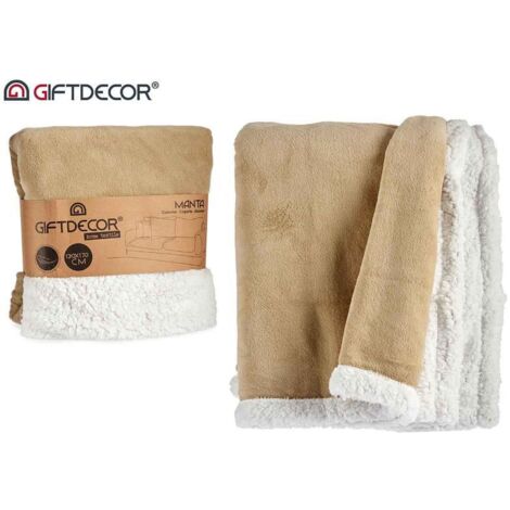 Manta Polar Beige Blanco (130 x 170 cm) 8430852896834 S3608853 Gift Decor