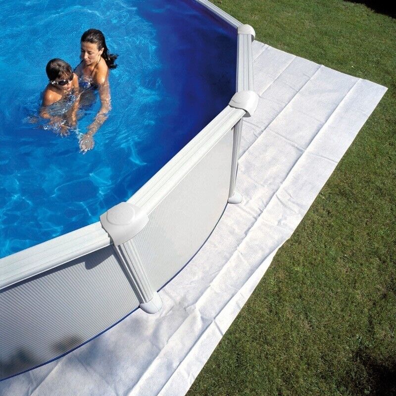 Manta Protectora Gre 400X400 Cm 110 G/M2 Para Piscinas Redondas De Ø 350, 360 Y 400 Cm Poliéster Color Blanco