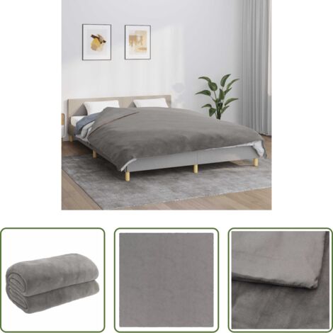Manta relajante -  Manta con peso con funda tela gris 200x200 cm 13 kg