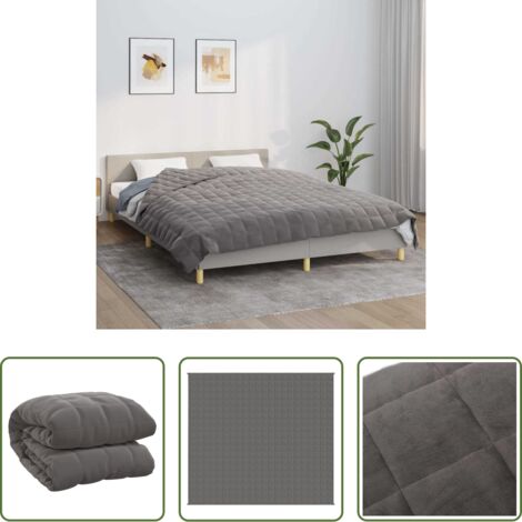 Manta relajante -  Manta con peso tela gris 200x225 cm 9 kg