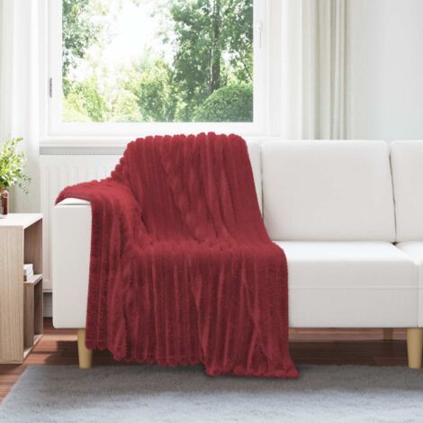 Manta Rojo Burdeos 150 x 130 cm Lana
