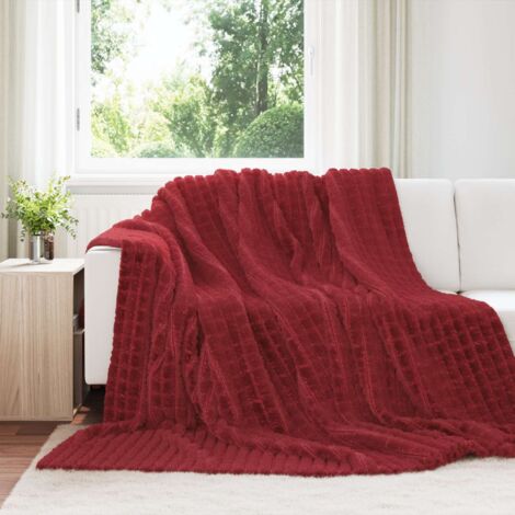 Manta Rojo Burdeos 240 x 220 cm Lana