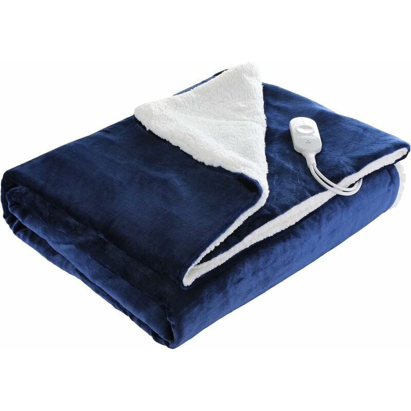 

Manta térmica eléctrica 130x180cm, Mantas térmicas de franela, Temporizador de calentamiento, con 3 niveles de temperatura, Protección contra