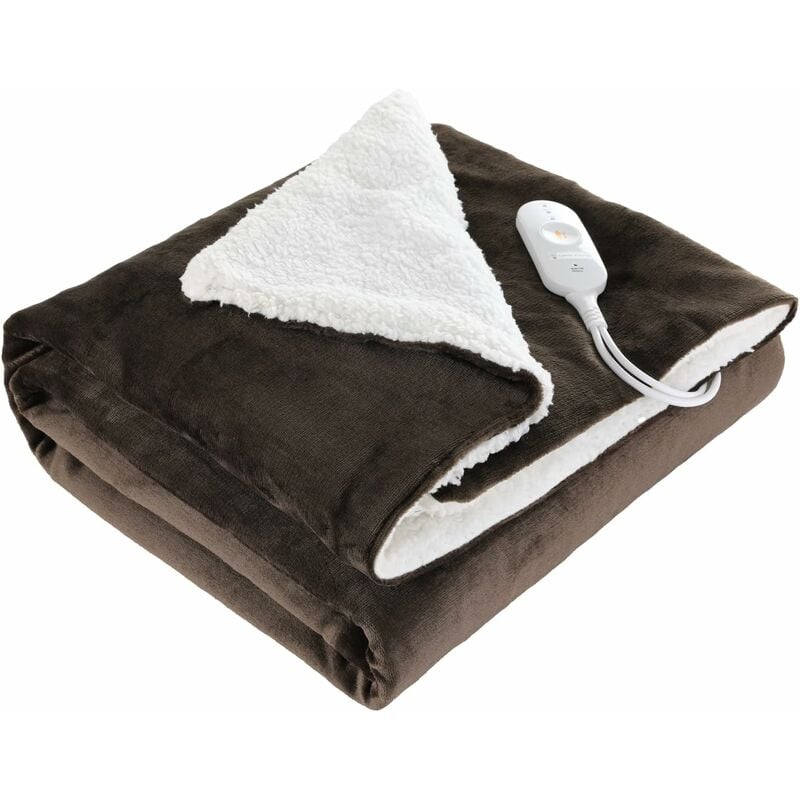 

Manta térmica eléctrica 130x180cm, Mantas térmicas de franela, Temporizador de calentamiento, con 3 niveles de temperatura, Protección contra