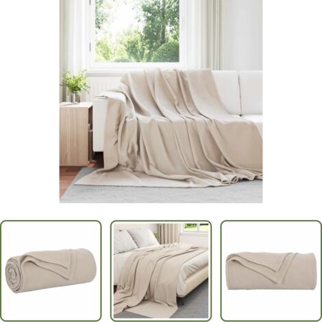 Mantas de lana -  Mantitas de Sofá 24 pcs Beige 240 x 220 cm Lana