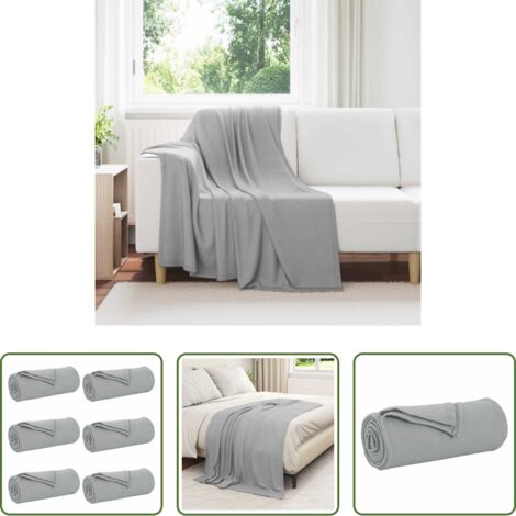 Mantas de lana -  Mantitas de Sofá 6 pcs Gris 170 x 130 cm Lana