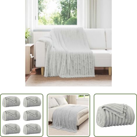 Mantas de lana -  Mantitas de Sofá 6 pcs Gris 200 x 150 cm Lana