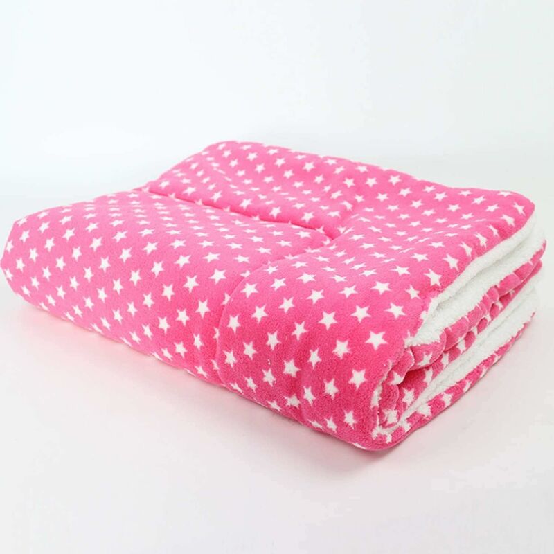 

Mantas para perros almohadas mullidas para cachorros y gatos, alfombrilla lavable, pequeña, mediana, grande (XL, rosa), estrellas rosas - Litzee