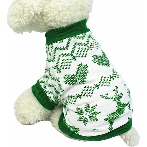 Manteau à motifs de Noël Vêtements pour petits chiens Tenues de fête Pyjamas de Noël pour chiens Animaux de compagnie Pull à deux pattes T-shirt d'hiver