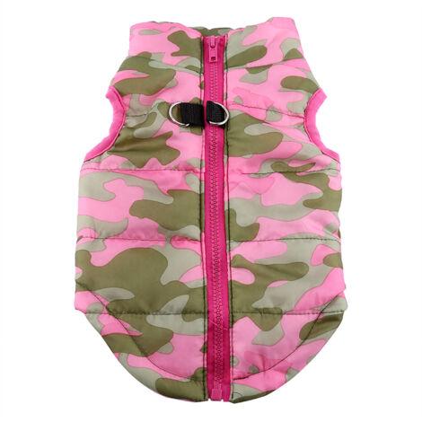 Manteau chien hiver chaud en coton pour temps froid, costume pour chien couleur rose rouge taille M