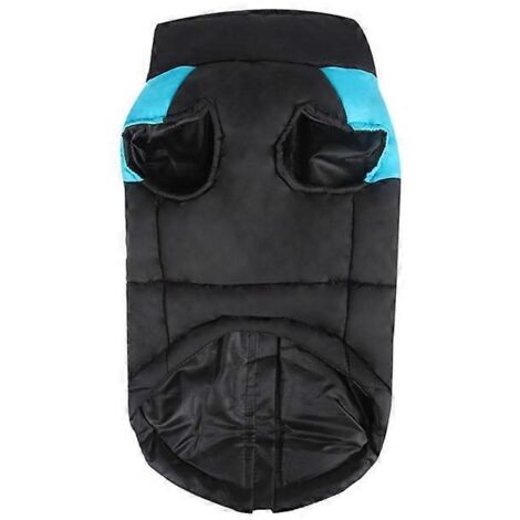 Manteau chien hiver coupe-vent bleu, combinaison neige bloc de couleur, veste imperméable chien 4XL, manteau chien grande taille, tenue extérieure chaude pour chien.
