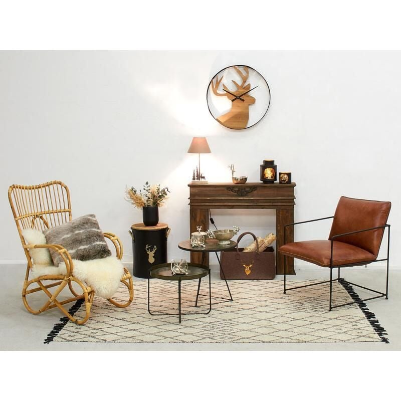 Manteau de cheminée en pin marron vieilli