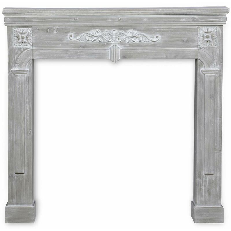 Sweeek - Manteau de cheminée - Romance - décor bois gris cérusé