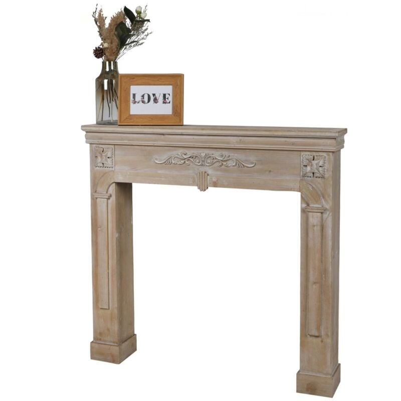 Manteau de cheminée décorative coloris chêne vieilli - dimensions 107x17xH100cm