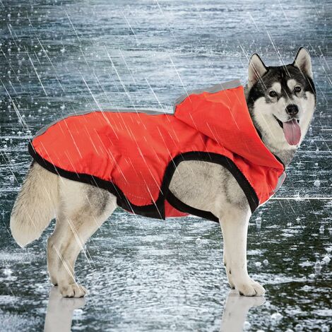 Manteau de pluie - Red L 2 in 1 Dog Rain Coat, Lightweight Hooded Dog Pet Suit Breathable Rain Poncho for Small Medium Dogs