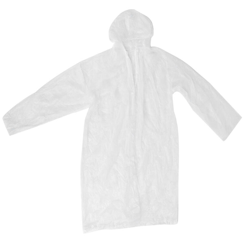 Manteau de pluie transparent réutilisable pour adultes - Imperméable et portable pour randonnée et camping (Blanc)