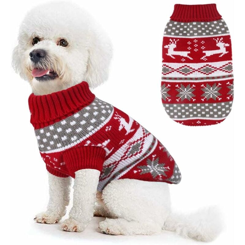 Fei Yu - Manteau de pull d'hiver pour chien(Rouge,L)