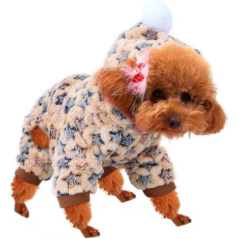 Manteau d'hiver chaud en flanelle pour chien avec combinaison et costume à étoiles - Taille moyenne