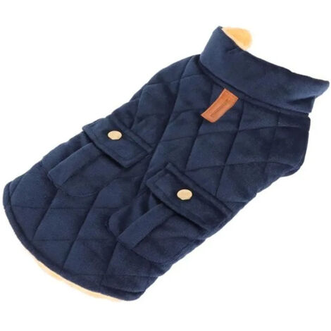 Manteau dhiver pour chien -  - Veste chaude, coupe-vent, confortable - Bleu - Non imperméable,M