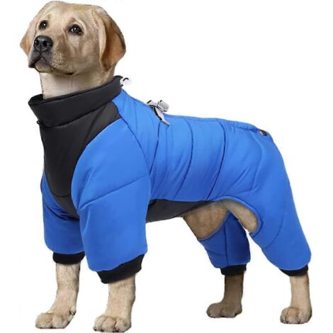 Manteau d'hiver pour chien, veste réfléchissante imperméable avec doublure polaire, pour chiens de petite et moyenne taille, bleu, taille M