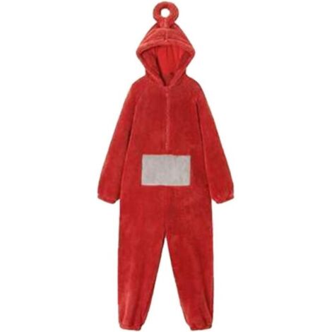Manteau et imperméable pour chien,Adult Teletubbies Pyjamas Winter Costumes Onesies Cosplay Pajamas Noël Sleepwear Jumpsuit Halloween Animal Jumpsuit--rouge,S