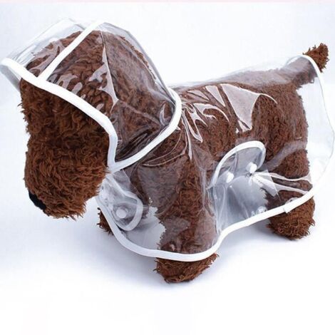 Manteau imperméable pour chien avec capuche en nylon transparent - convient aux chiens pesant entre 4 et 5,5 kg (XL, transparent)