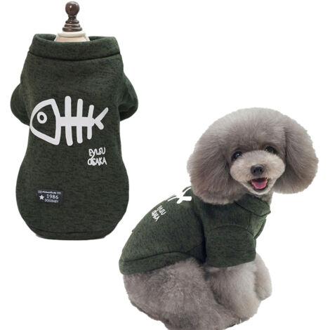 Manteau pour chien ou chat de petite et moyenne taille, veste pour chiot, gilet d'hiver pour chien (vert)