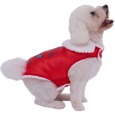 Manteau Pour Chien Vetements D'Hiver Pour Chien Vetements Pour Chiots Doux Et Chaud Cadeau De Noel Cadeau Nouvel An, Rouge, Xl