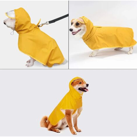 Manteaux de pluie élégants de qualité supérieure pour chien – Vêtements pour chien avec fermeture éclair, avec poches, imperméable/hydrofuge, cordon de serrage réglable (2XL)