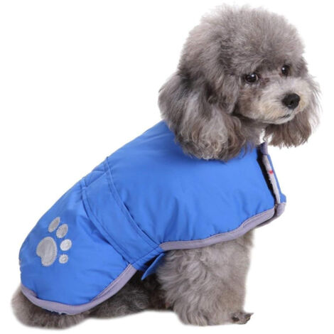 Manteaux pour chiens par temps froid Loft, gilet d'hiver réversible en polaire imperméable pour animaux de compagnie (bleu)