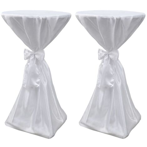 Mantel blanco con cinta Ø60 cm 2 piezas DEC022484
