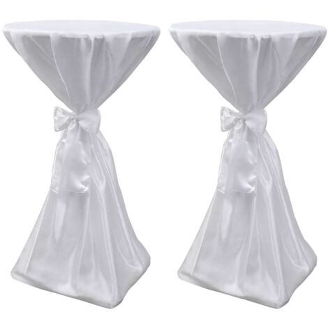 Mantel blanco con cinta Ø80 cm 2 piezas DEC022486