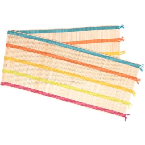 Mantel camino rectangular bambú multicolor cm33x150