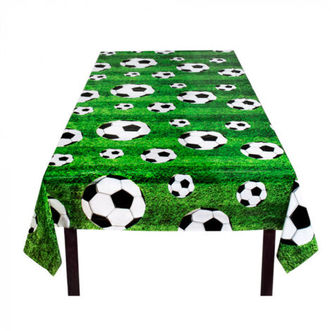 Mantel con temática futbolística, 137 x 274 cm, tejido PE, mantel decorativo, Bundesliga, Champions League, fiesta de cumpleaños.