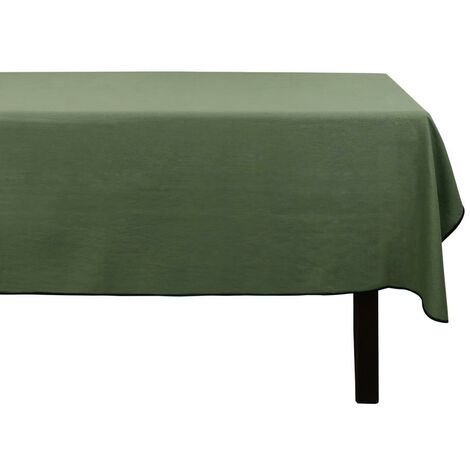 Acomoda Textil – Mantel Antimanchas Rectangular de Hule al Corte. Mantel  Liso Elegante, Impermeable, Resistente y Lavable. (Verde Caqui, 140x240 cm)