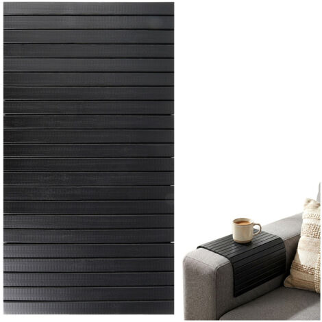 Mantel de bambú enrollable, protector, negro, 44 x 24 cm.