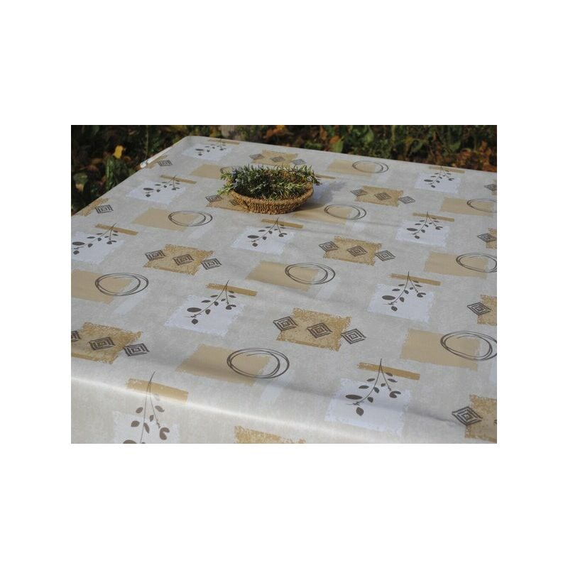 

Mantel de Hule Grande 180 Estampado BEIGE 180cms Redondo