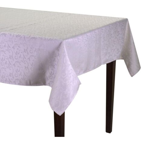 Mantel de poliéster jacquard finlandés blanco cm150x180