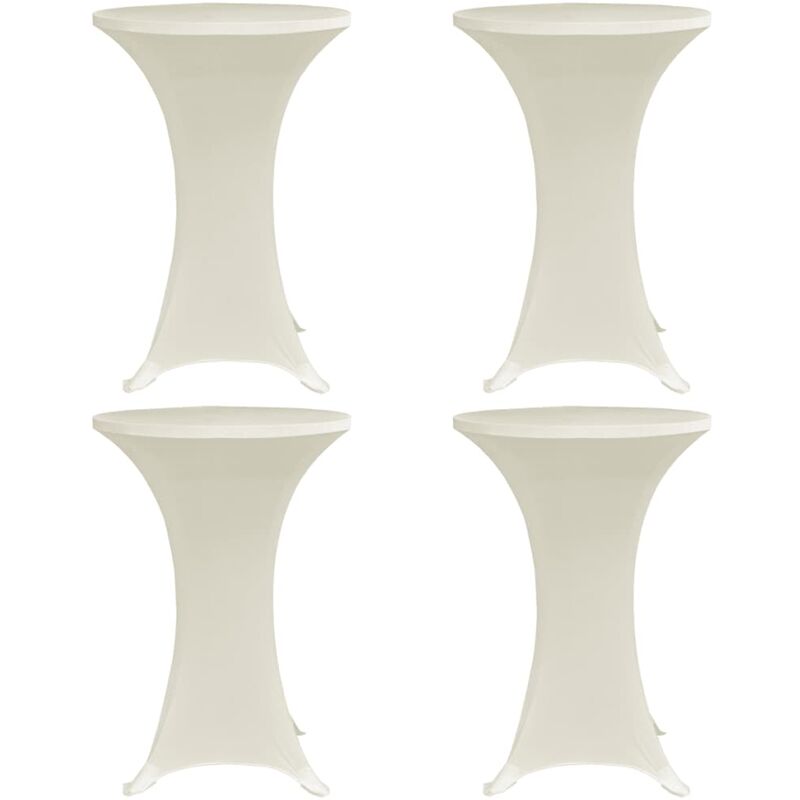 

Mantel elastico para mesa alta 4 unidades color crema 70 cm