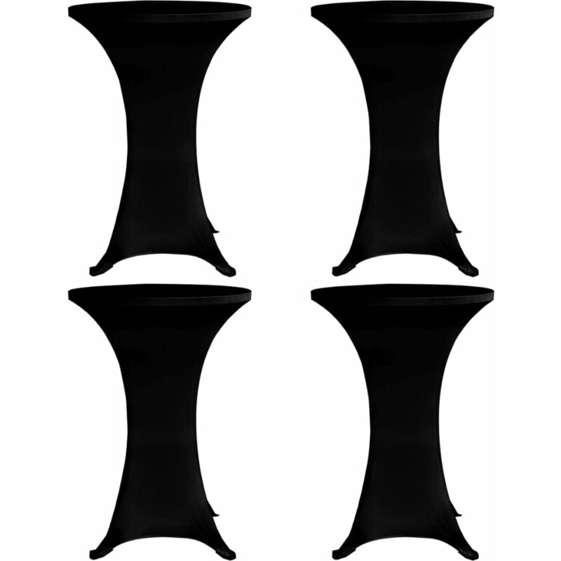 

Mantel elastico para mesa alta 4 unidades negro 70 cm